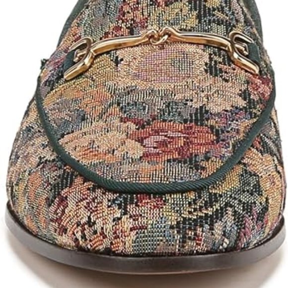 SAM EDELMAN Multicolored Floral Jacquard Bit Buckle LORAINE Loafers NEW - Picture 6 of 9